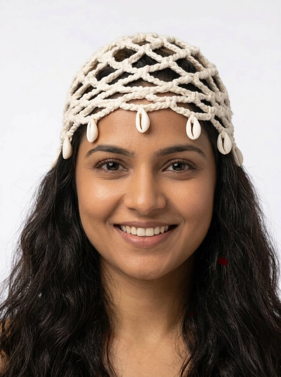 Crochet headpiece - Off Shells